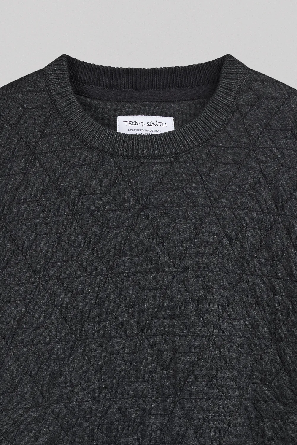 Teddy Smith P-Marvin maglione uomo nero jacquard geometrico