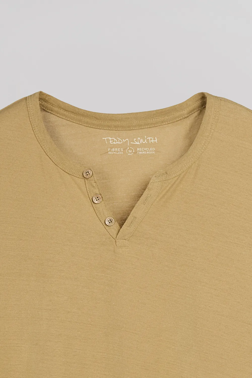 Teddy Smith T-Gabriel t-shirt uomo beige bottoni