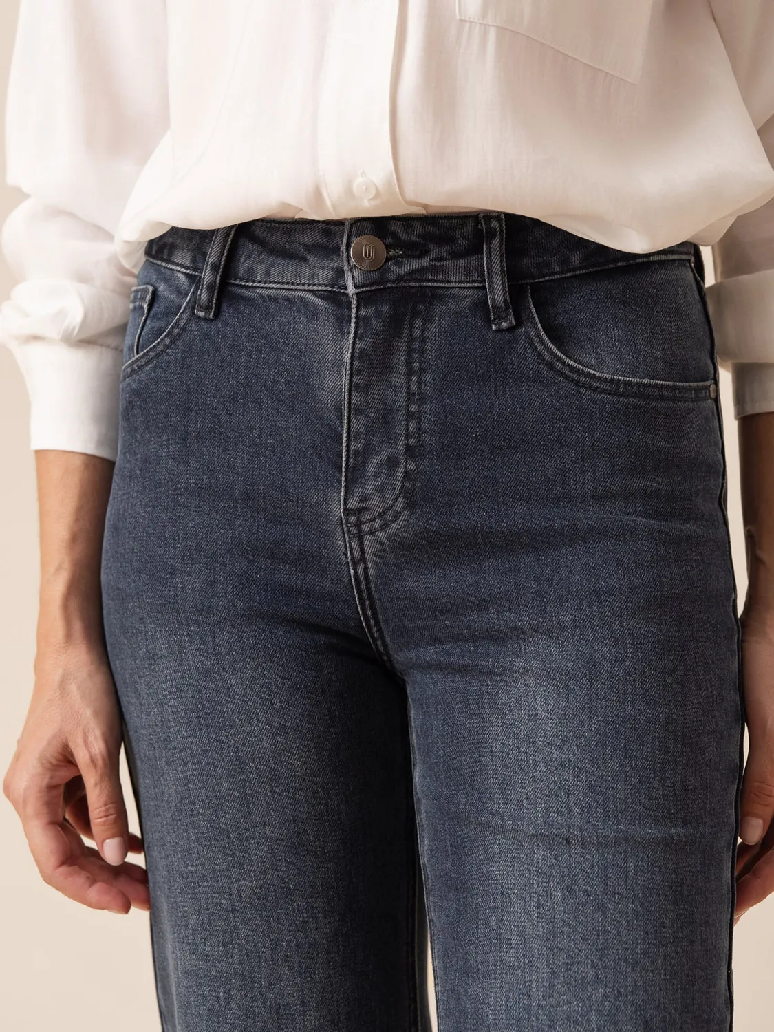 Oraije Barbara jeans dritti grigio blu per alte