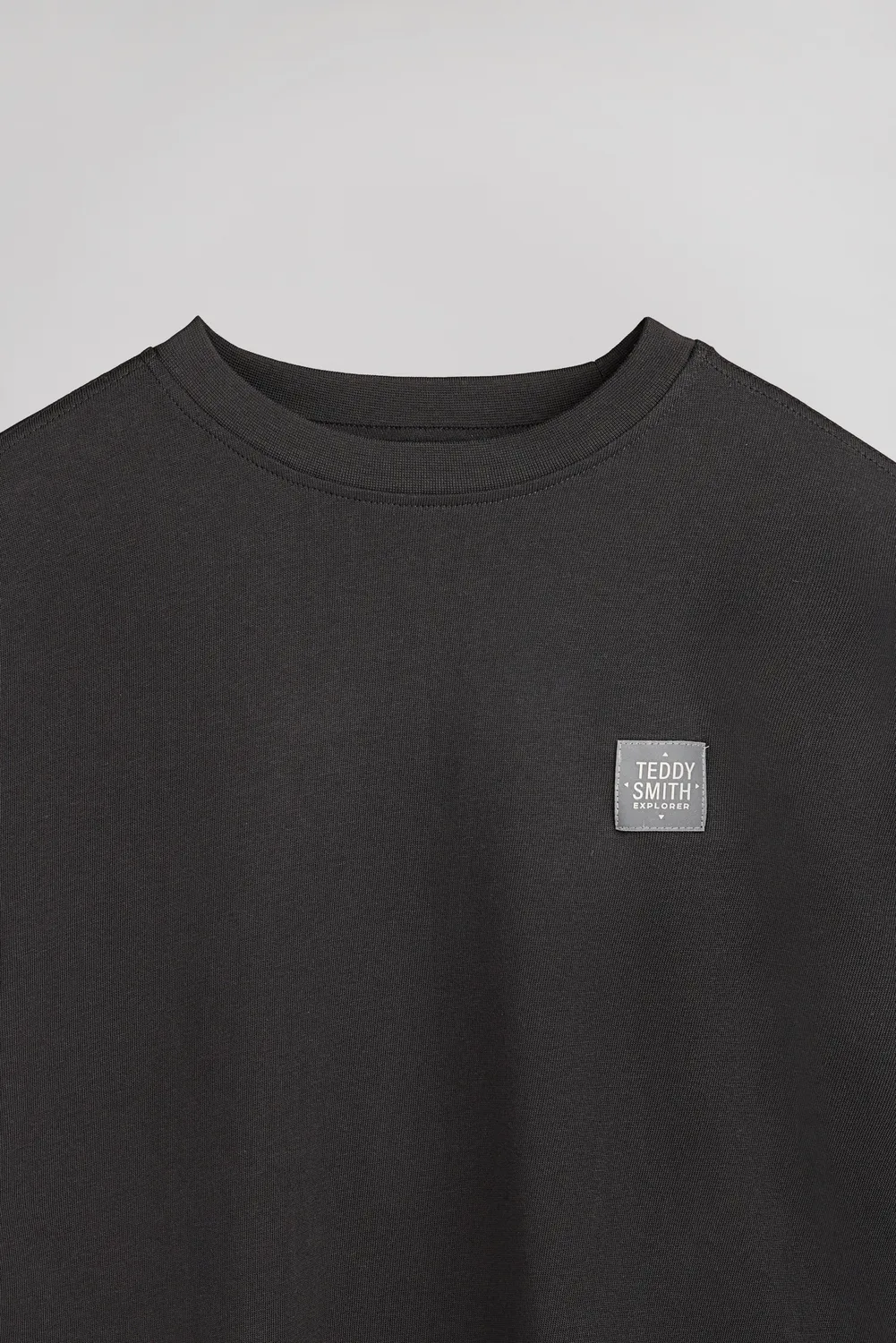 Teddy Smith T-Ylvain T-Shirt Grigio Antracite 100% Cotone