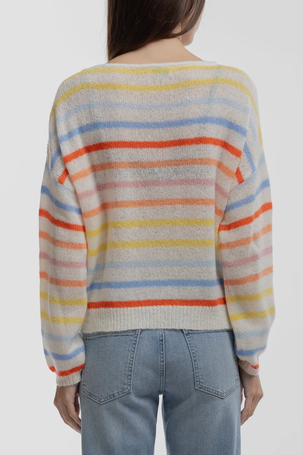 Teddy Smith P-Stripe pull donna righe bianco lana