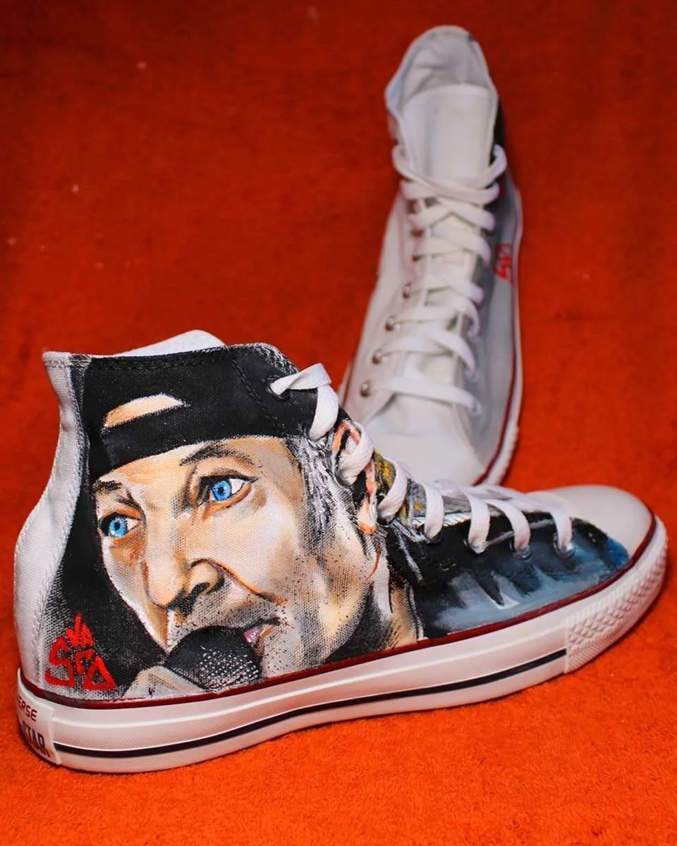 Converse All Star Vasco Rossi sneakers dipinte a mano