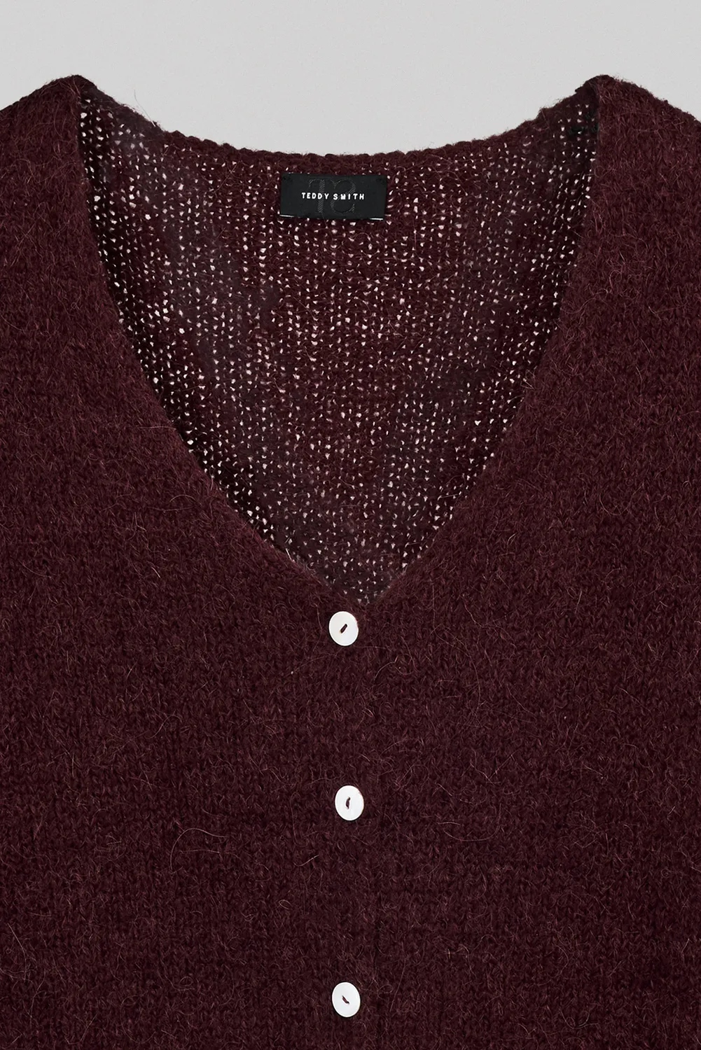 Teddy Smith G-Mela cardigan donna bordeaux misto alpaca
