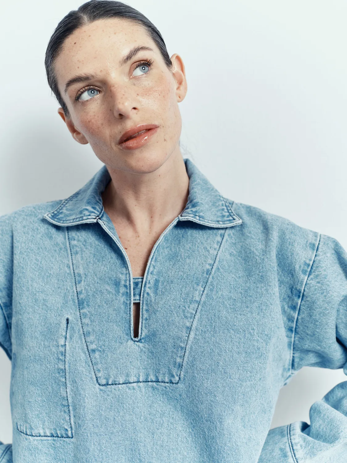 acquaverde Marina camicia denim bleach oversize
