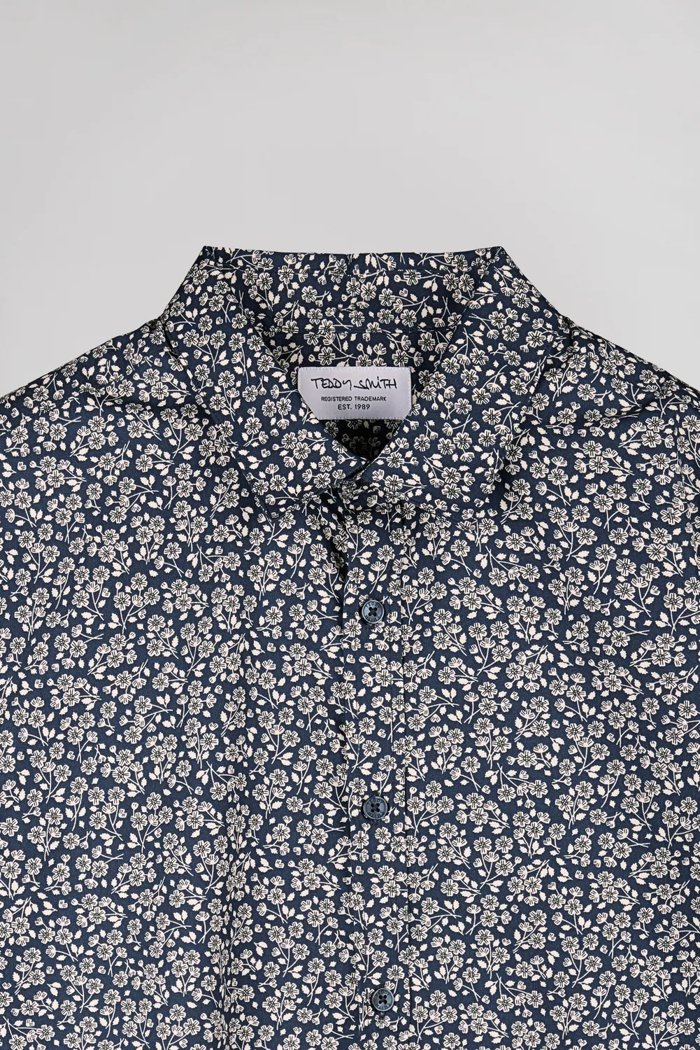Teddy Smith Cut 2 camicia slim uomo blu floreale