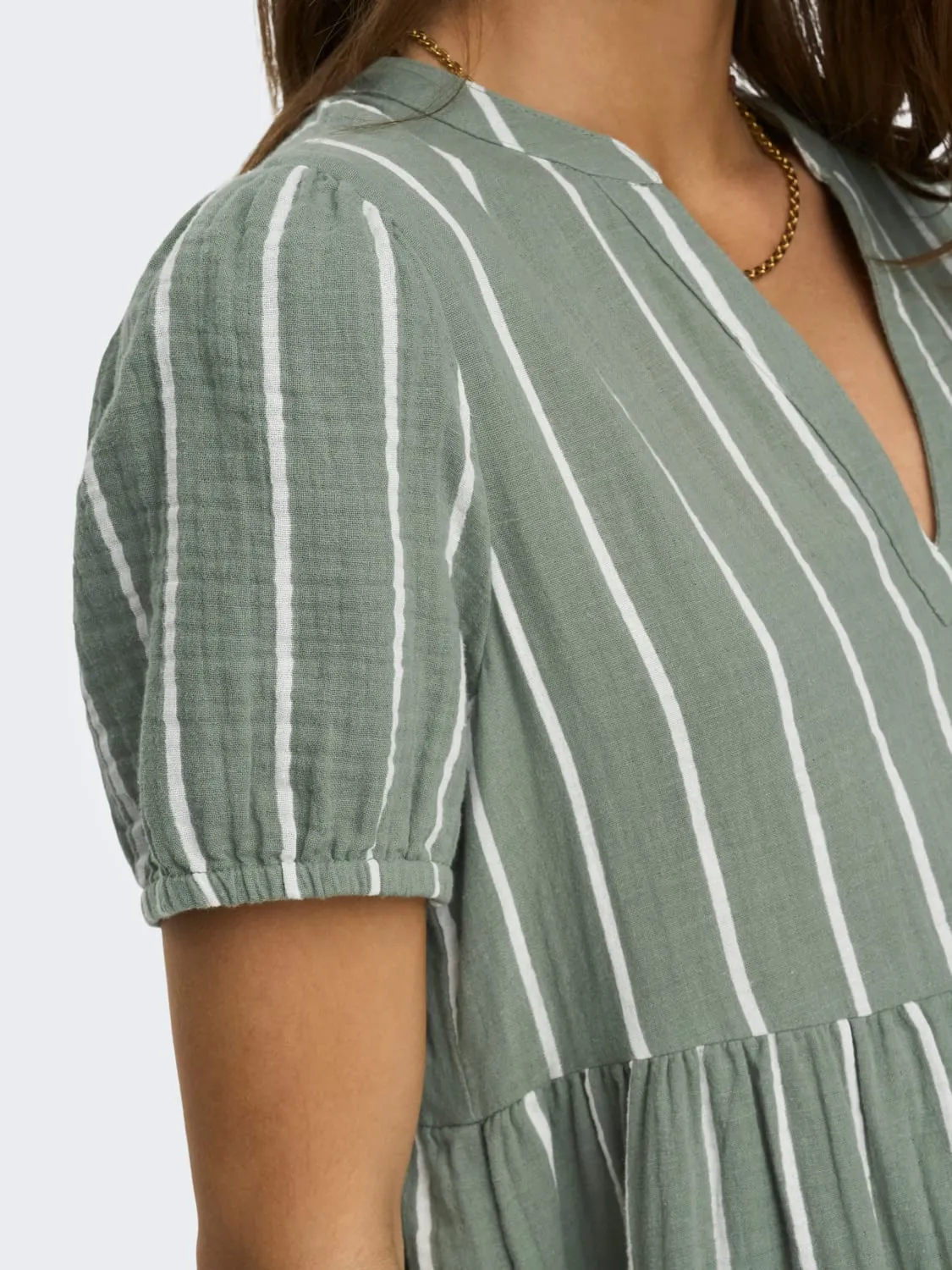Only Onlnora Loose abito donna S scollo V fantasia oceano