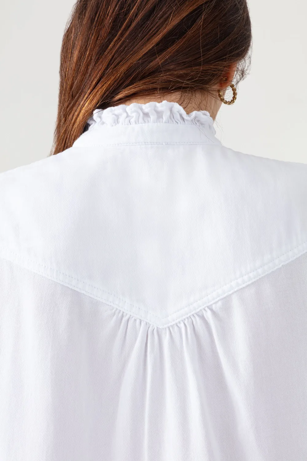 Acquaverde Gaby camicia bianca White collo vittoriano
