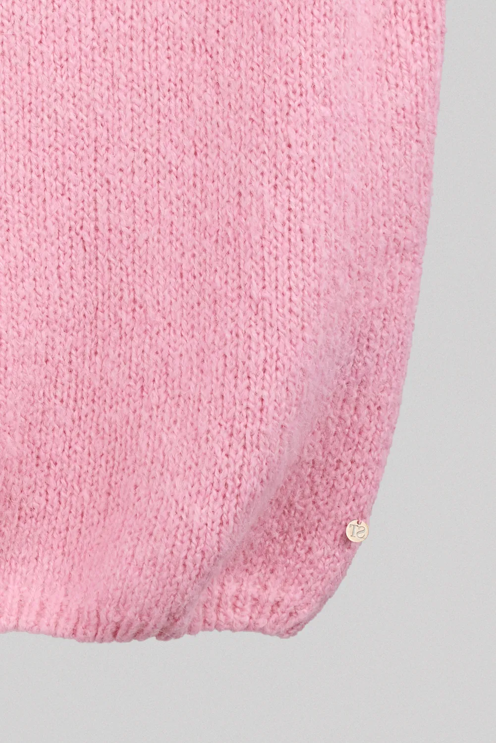 Teddy Smith P-Molia Pull Smanicato Rosa Scollo V