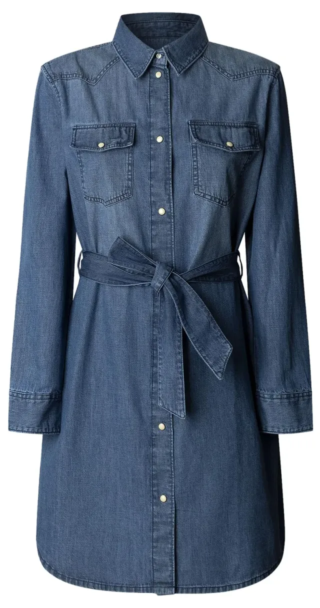 Pepe Jeans Victoria vestito camicia denim L blu