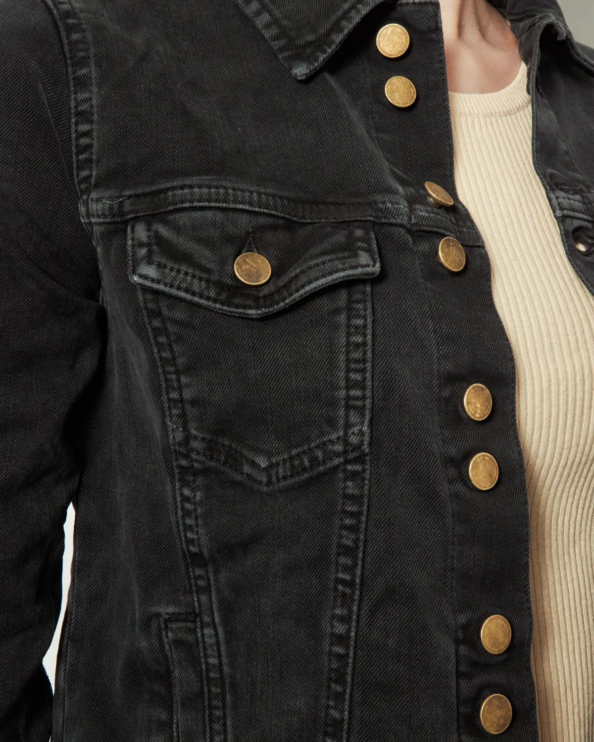 acquaverde Carmen giacca jeans black stone aderente