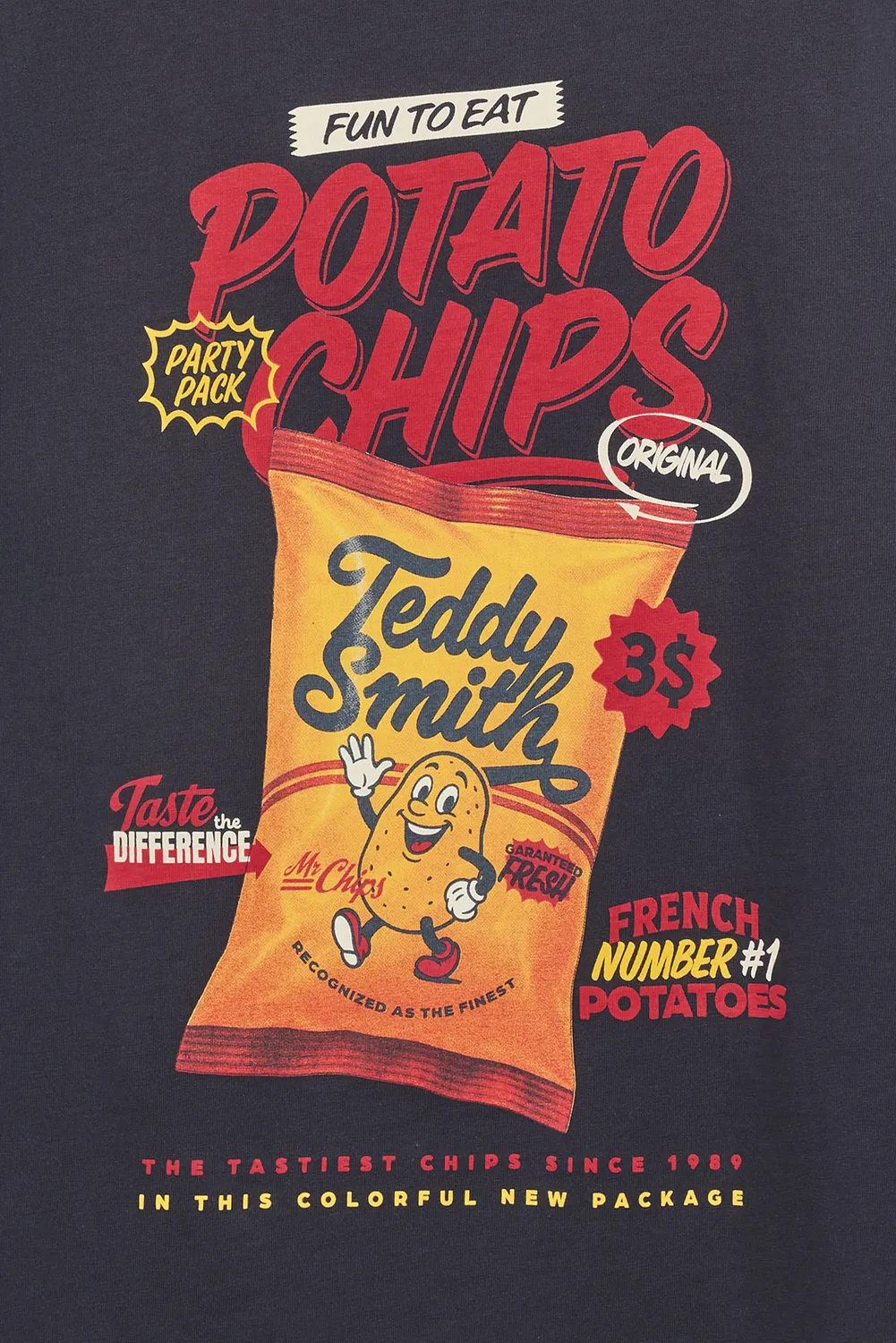 Teddy Smith T-Chips MC t-shirt blu navy cotone