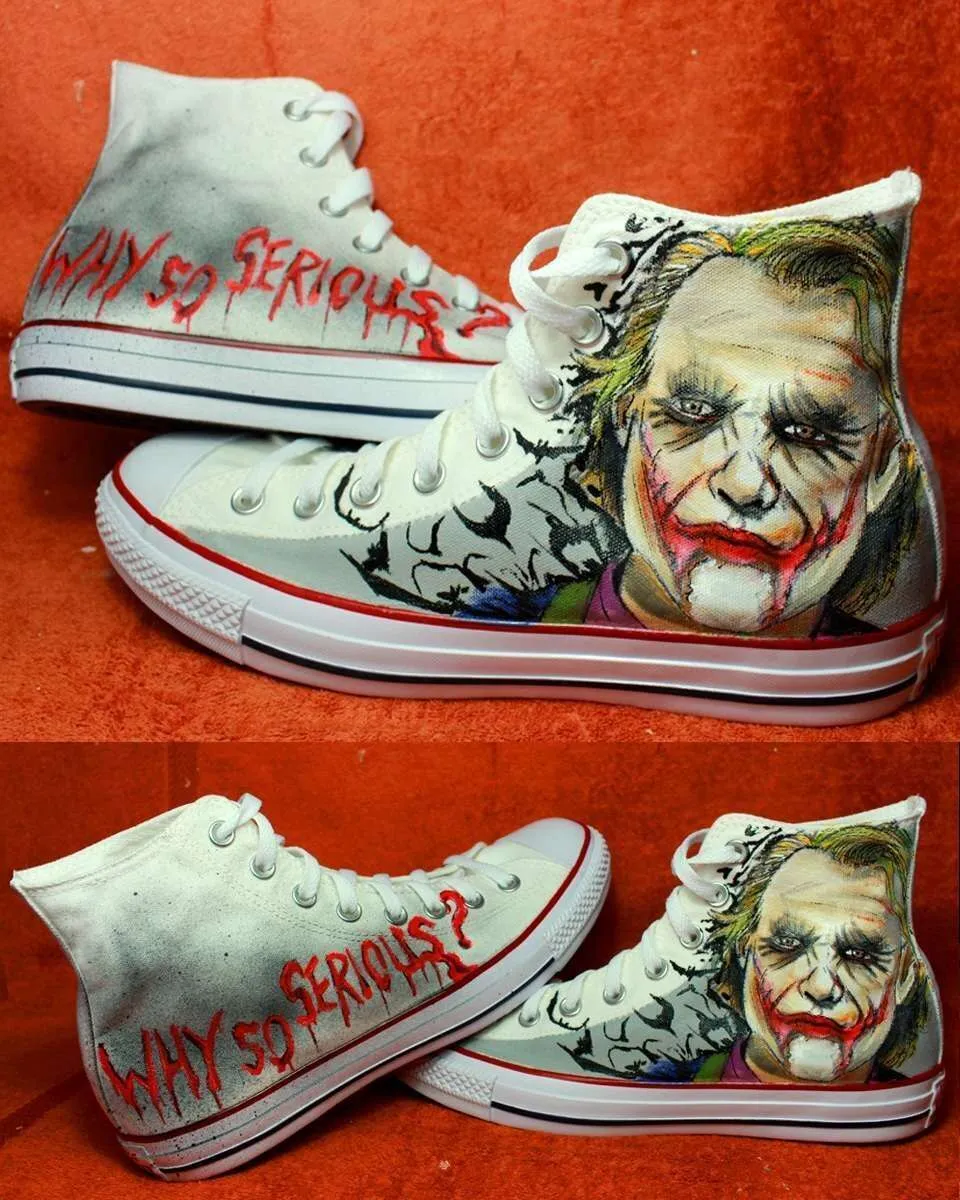 Converse All Star Joker Why So Serious sneakers dipinte a mano