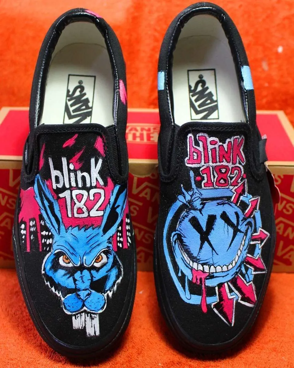 Vans Slip-On Blink 182 sneakers dipinte a mano