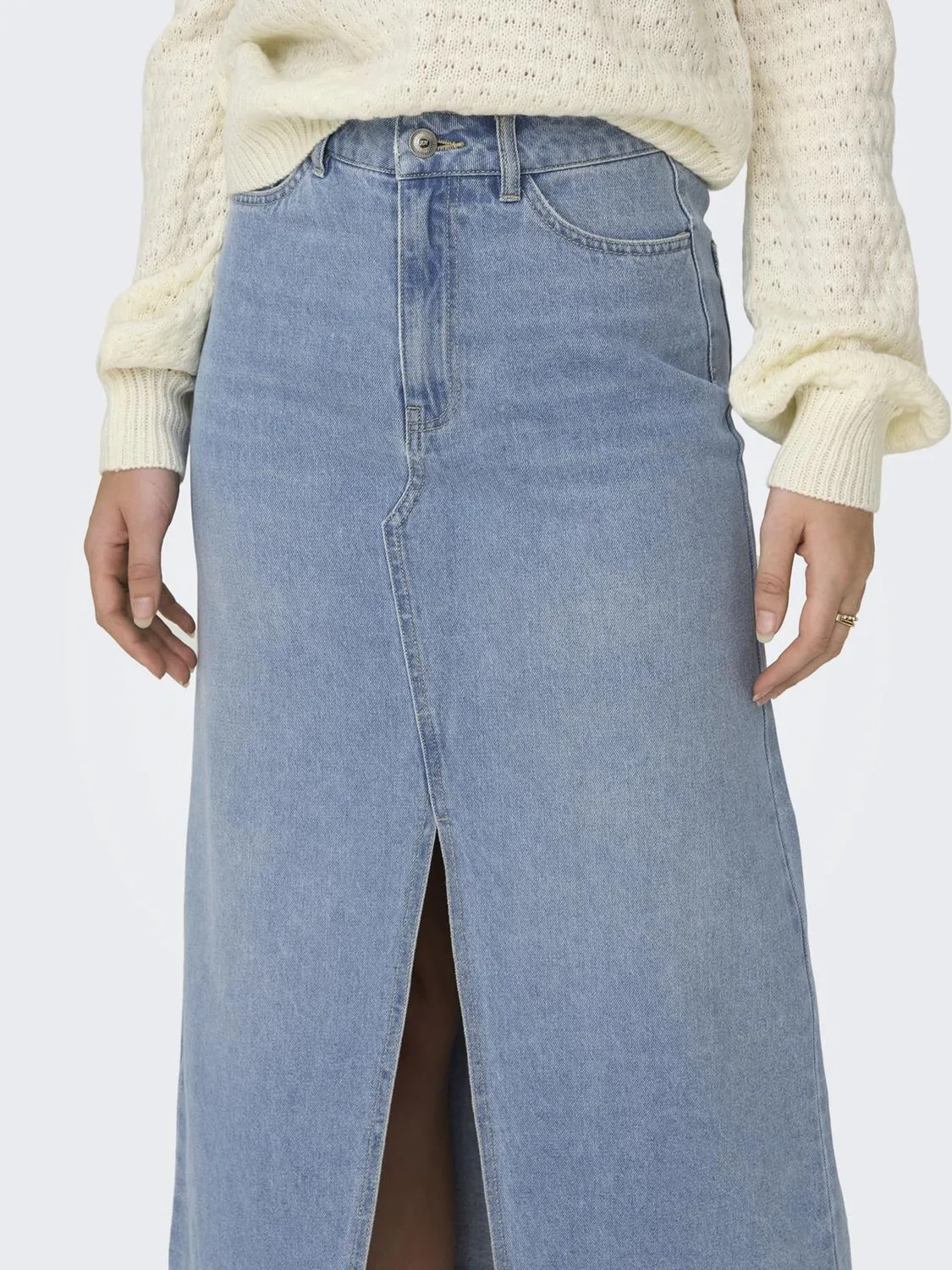 Only JdY Bella gonna jeans donna L blu chiaro spacco
