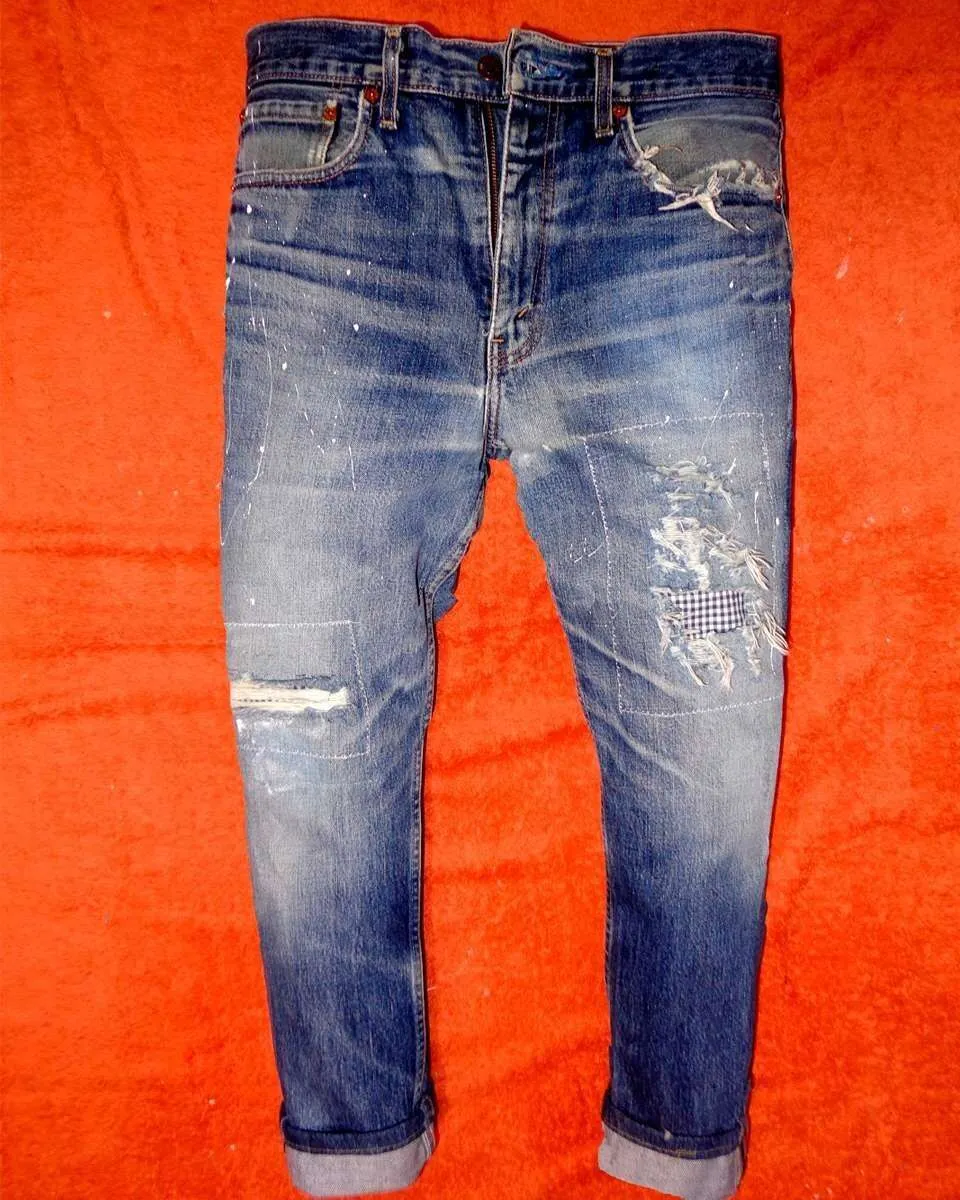 Never Say Never Marilyn Monroe DJ Set Jeans Dipinto a Mano Custom