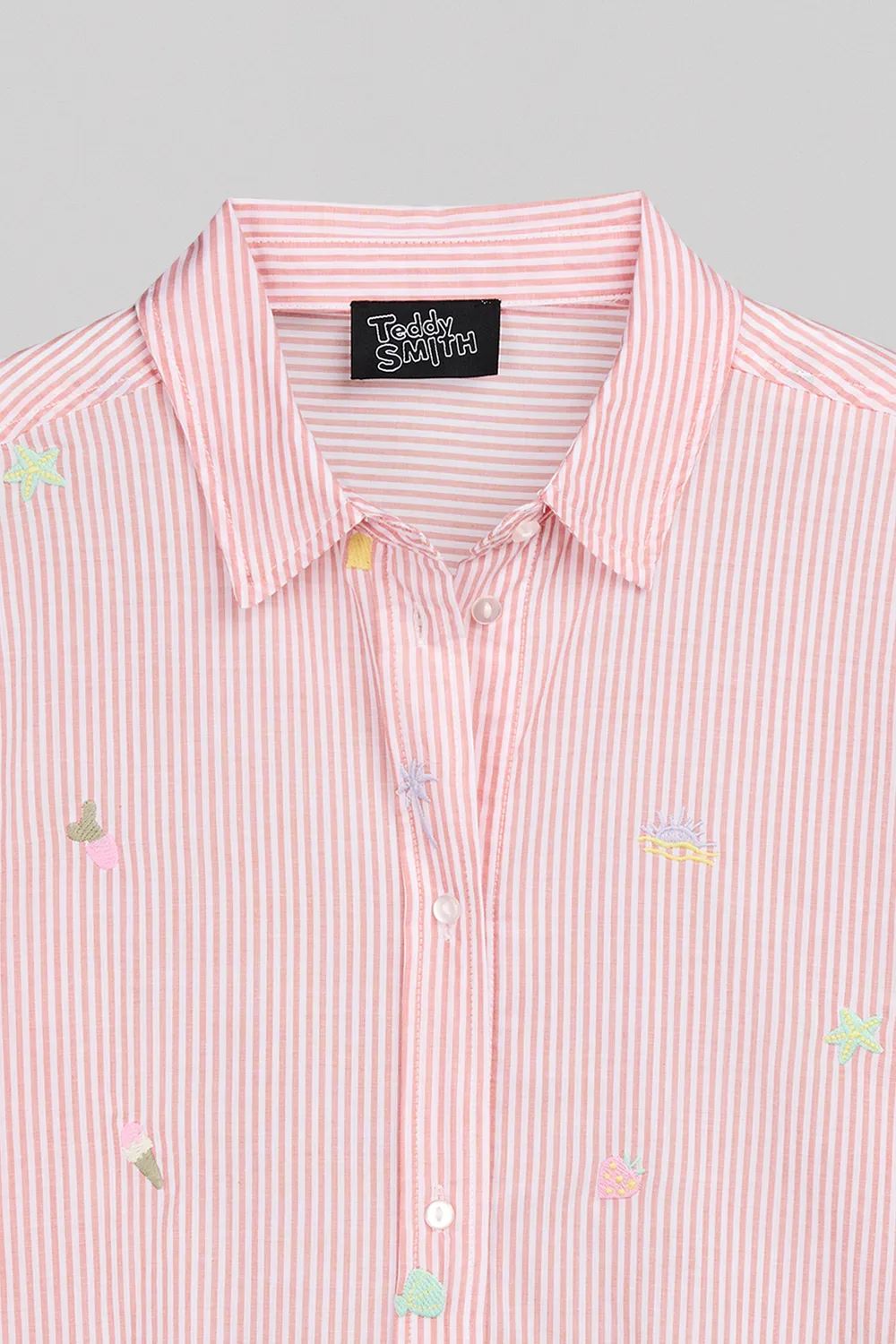 Teddy Smith C-Louisy ML Peach camicia righe voile