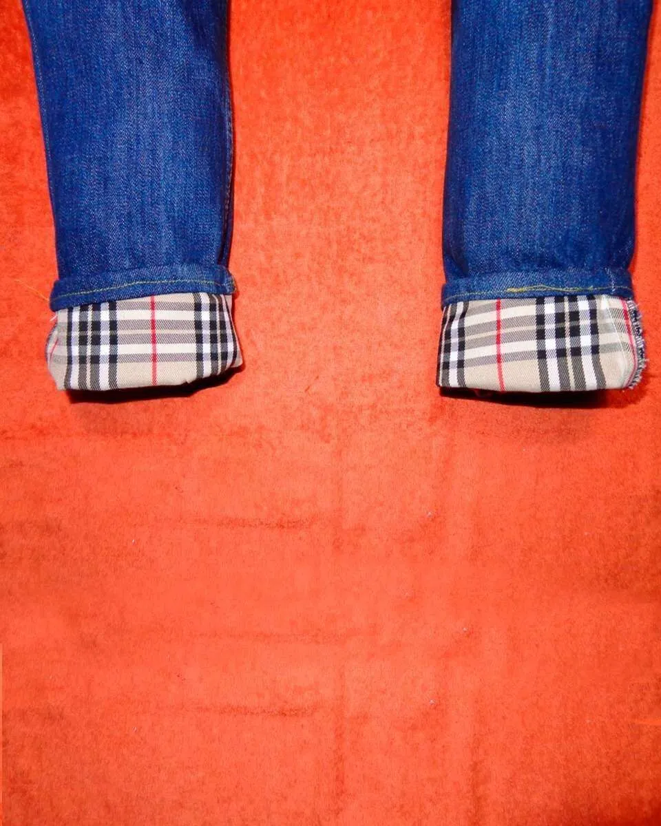 Levi's Vintage Burberry Old Style jeans con tessuto check