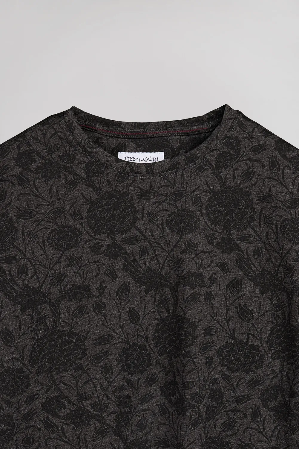 Teddy Smith T-Areski maglietta uomo nero melange girocollo
