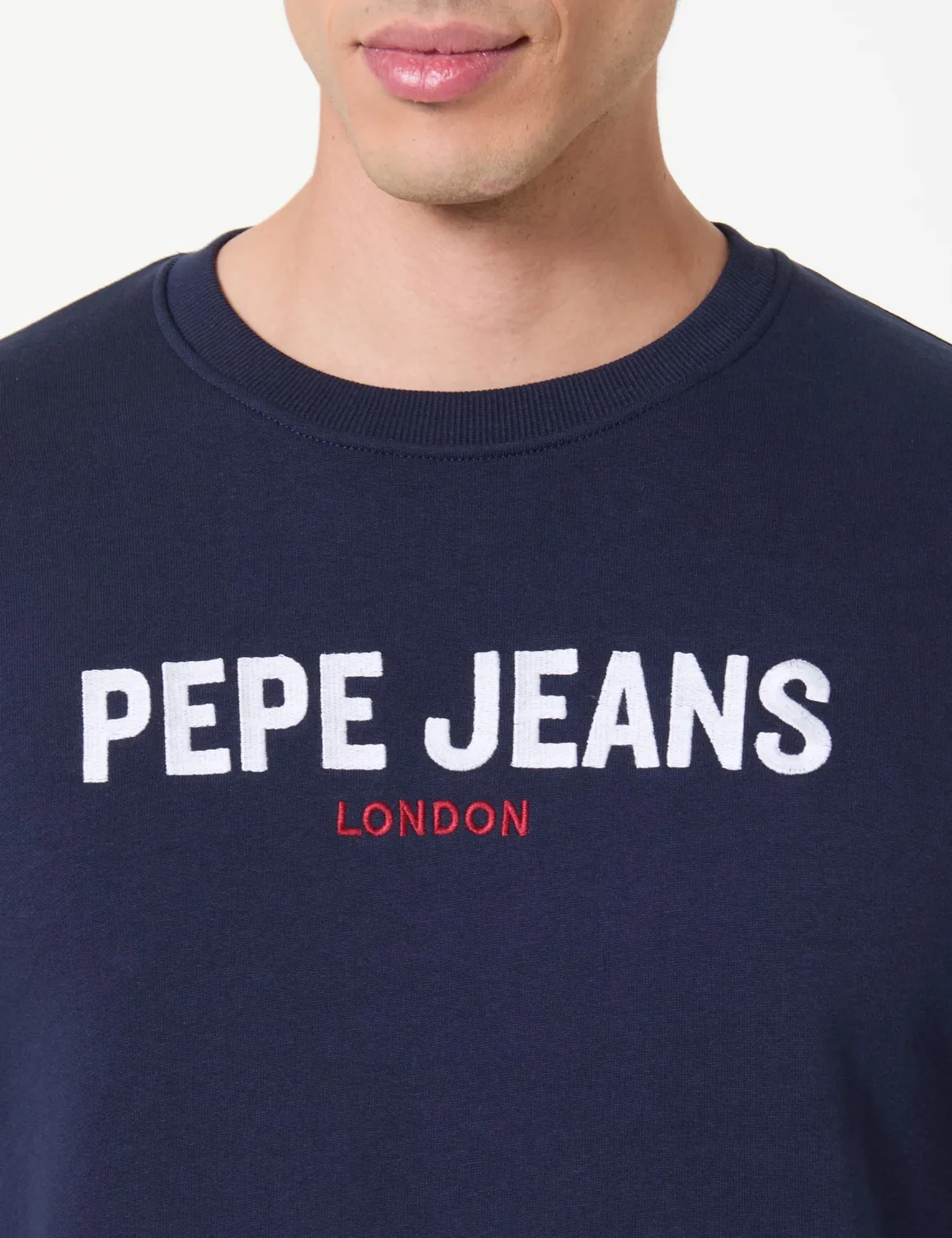 Pepe Jeans Big Logo Flag Crew felpa uomo blu navy taglia L