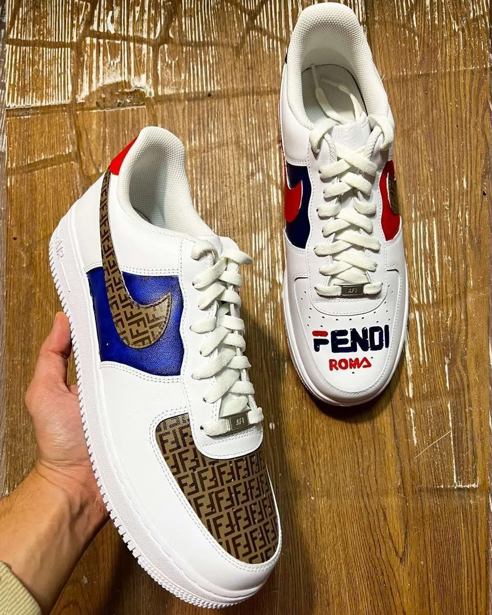 Nike Air Force 1 Fendi Roma sneakers personalizzate mano