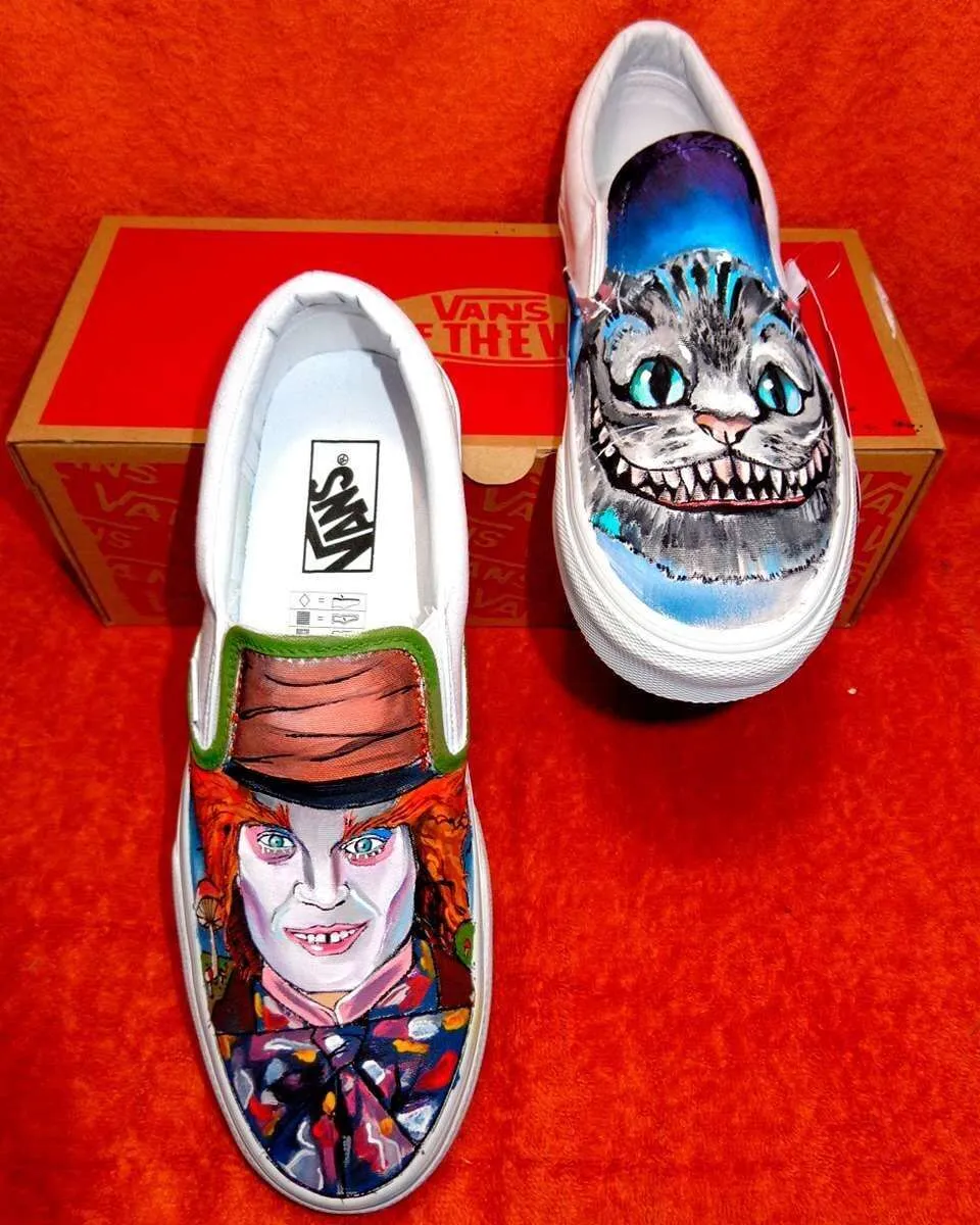 Never Say Never Vans Slip-On Alice Cappellaio dipinte a mano