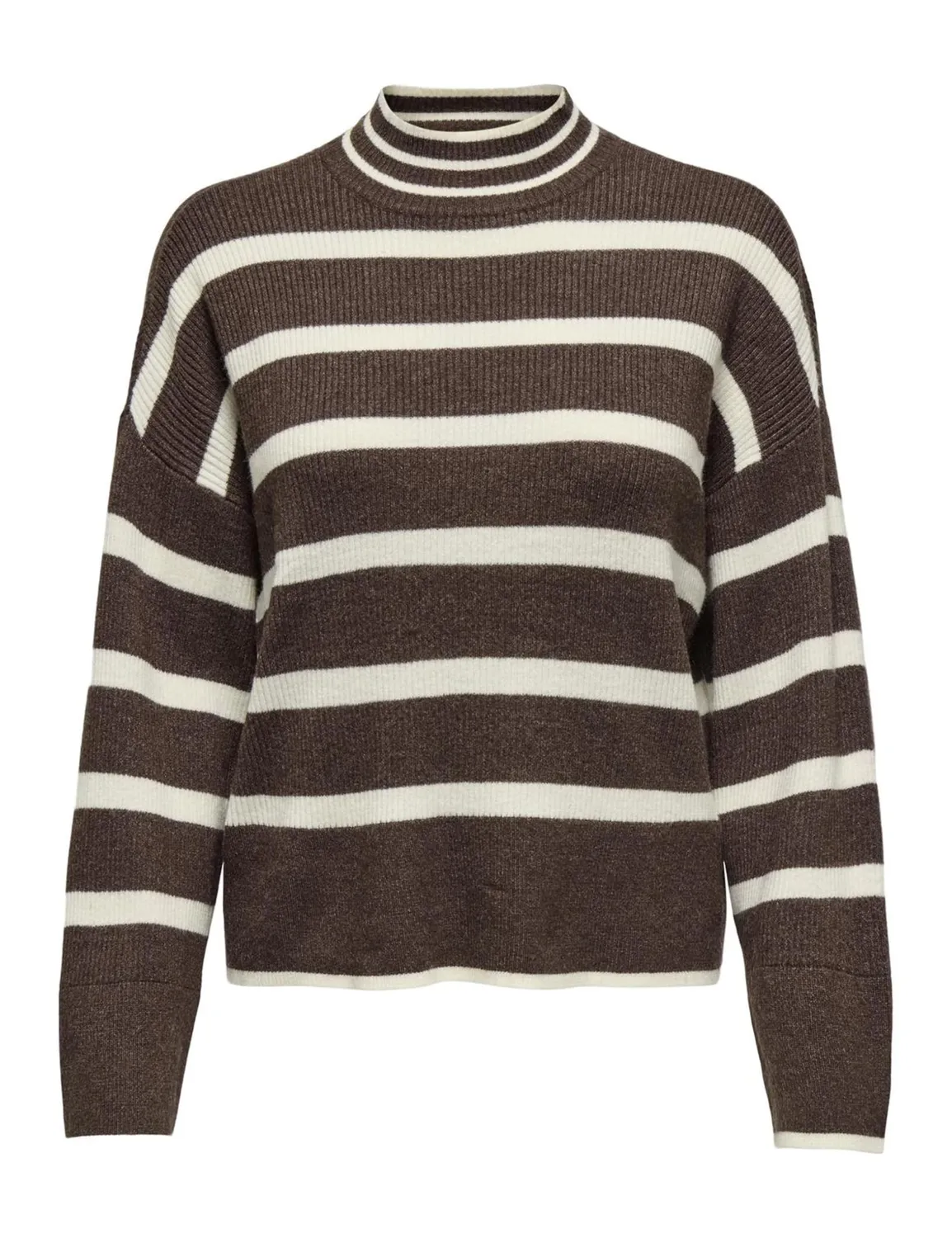 ONLY ONLIBI maglione donna nero girocollo righe