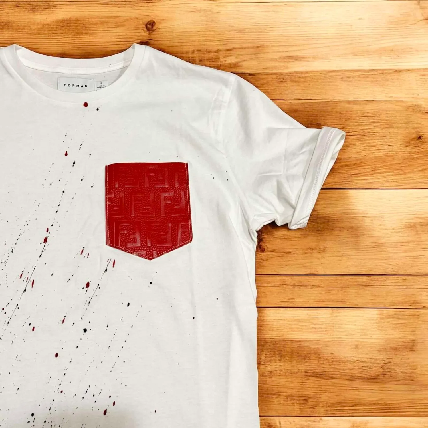Never Say Never Fendi Red T-Shirt Tessuto Personalizzata