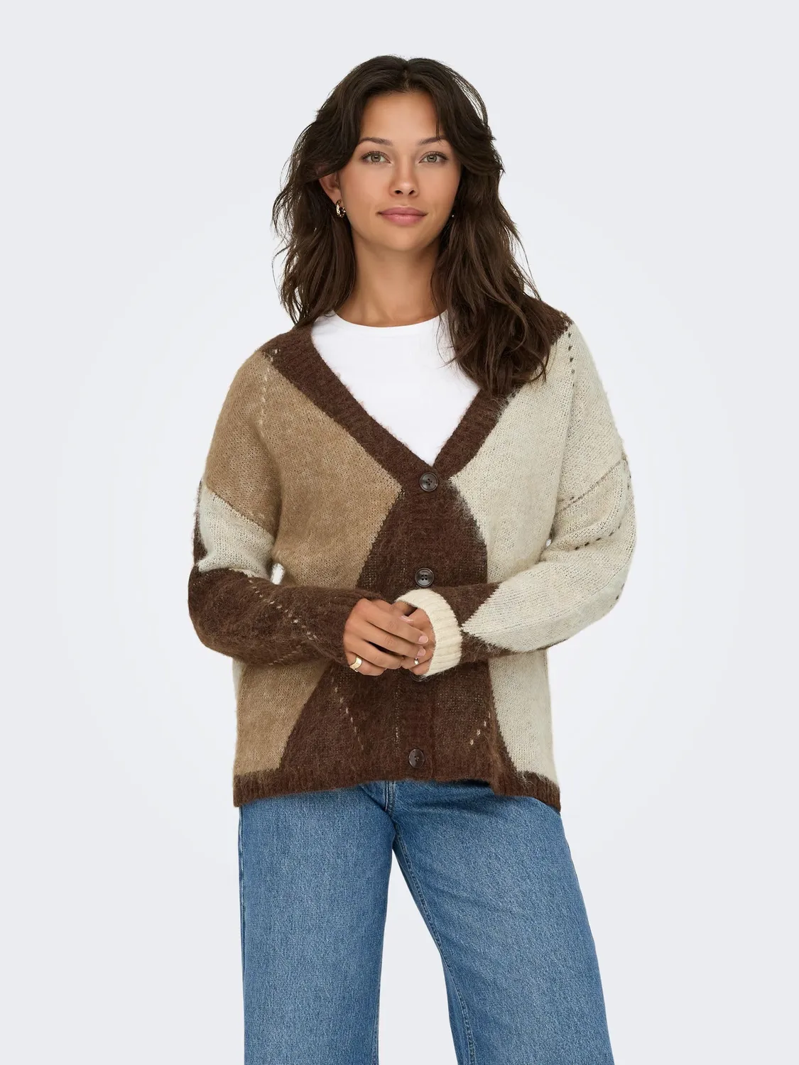 ONLY Onlnoeme maglia donna M scollo V jacquard