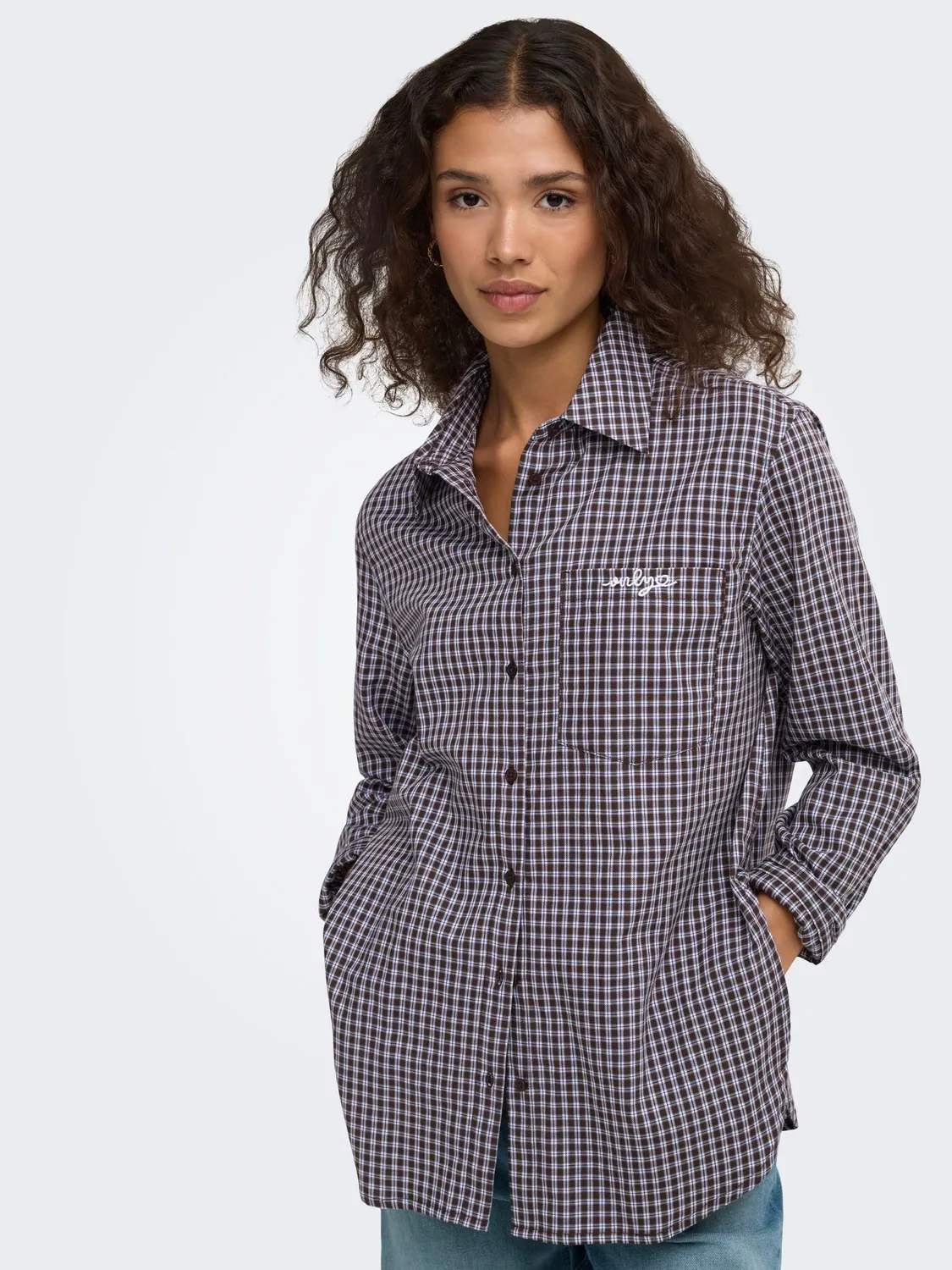ONLY Onlsurani camicia a quadri donna Blu Marine