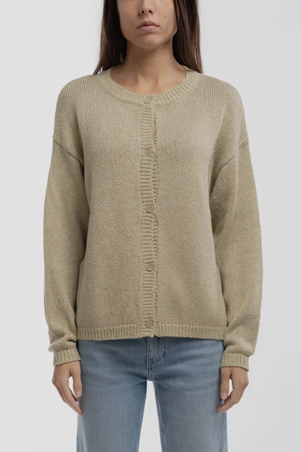 Teddy Smith G-ANA SOFT GREGE cardigan lurex grège donna