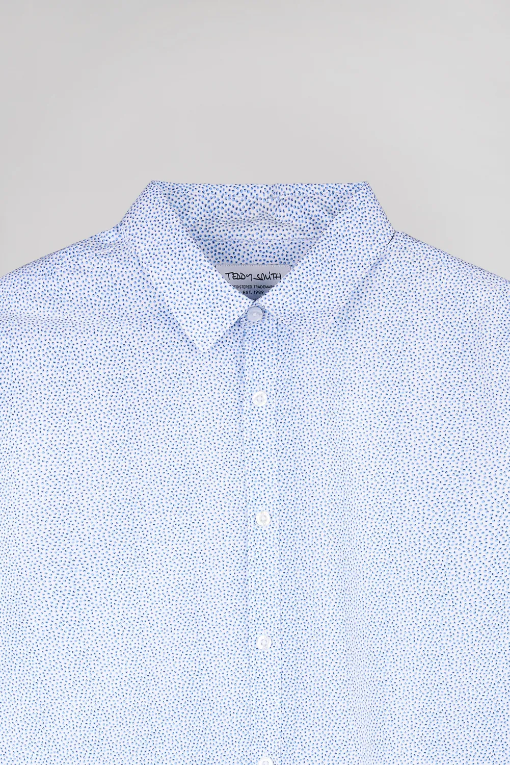 Teddy Smith Carton ML Camicia Bianca Micro Dots Cotone