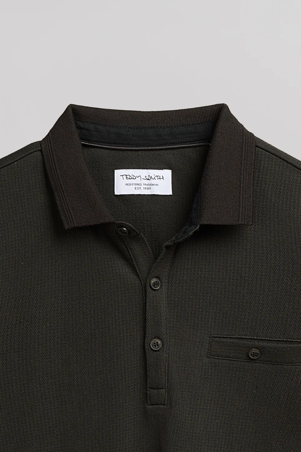 Teddy Smith P-Wesley MC polo uomo kaki scuro cotone