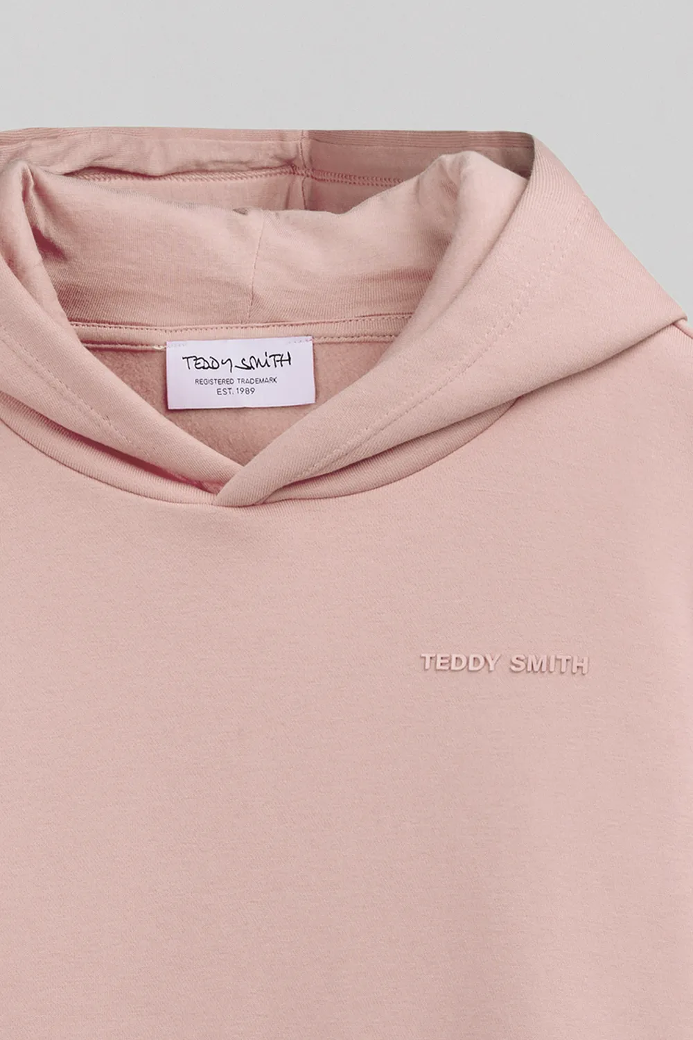 Teddy Smith S-Nark Hoody Jr felpa rosa legno bimbo