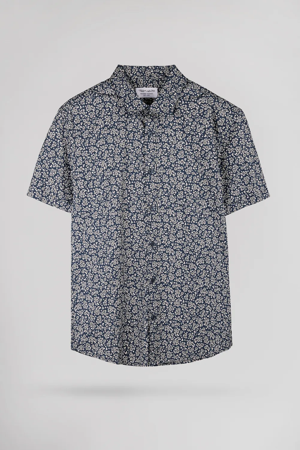Teddy Smith Cut 2 camicia slim uomo blu floreale