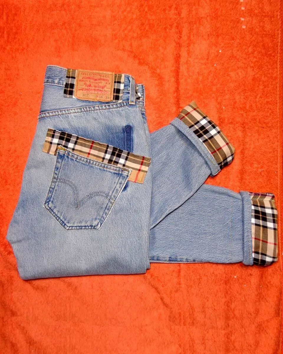 Levi's Vintage Remake Tasche jeans check beige