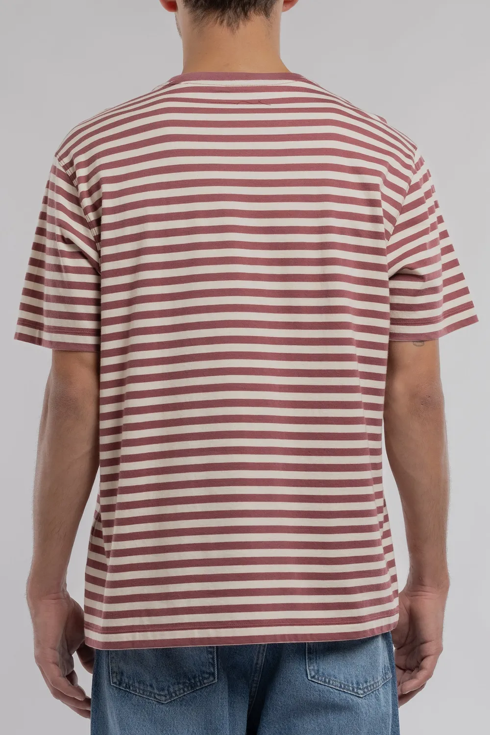 Teddy Smith T-Stry MC t-shirt righe lampone uomo