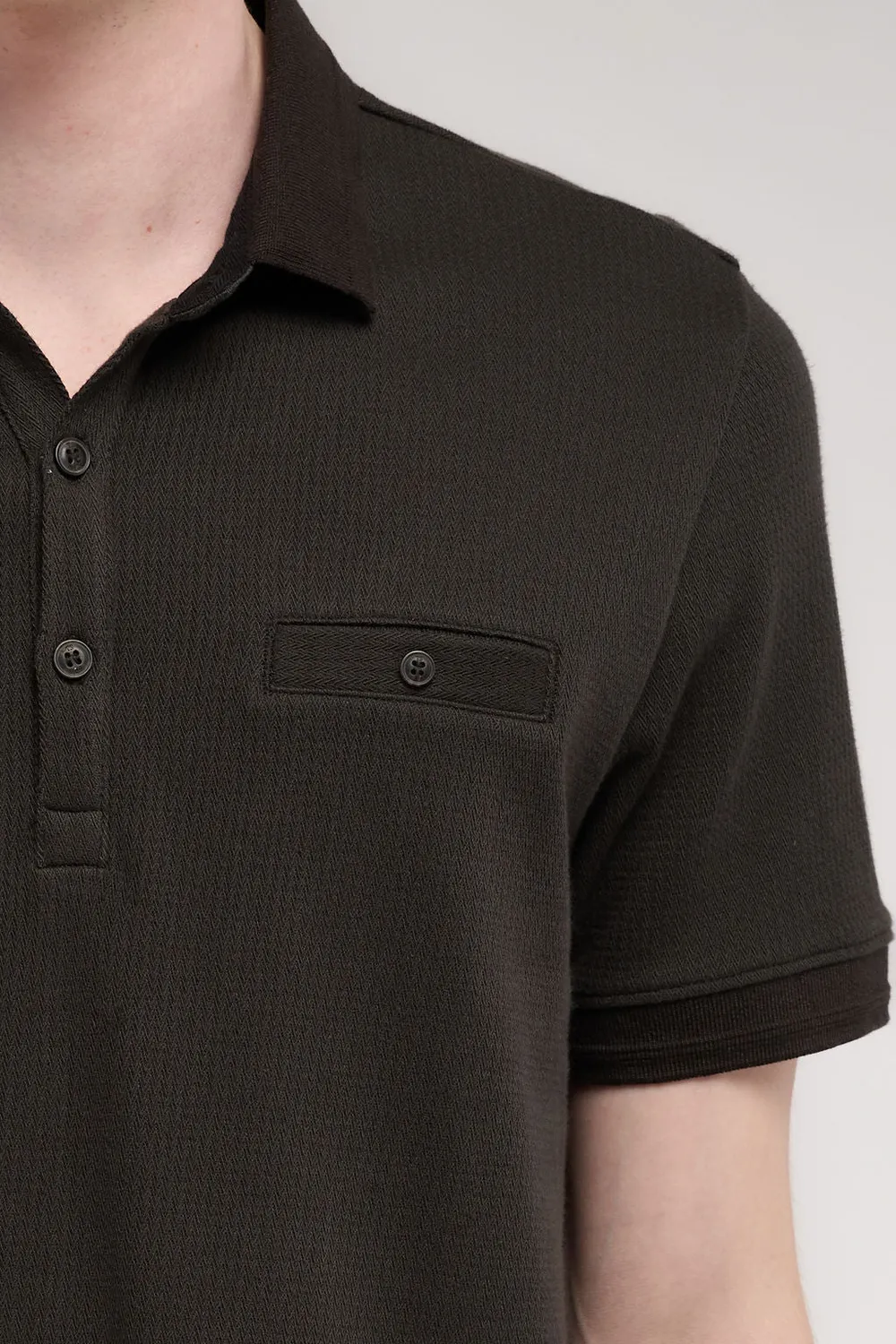 Teddy Smith P-Wesley MC polo uomo kaki scuro cotone