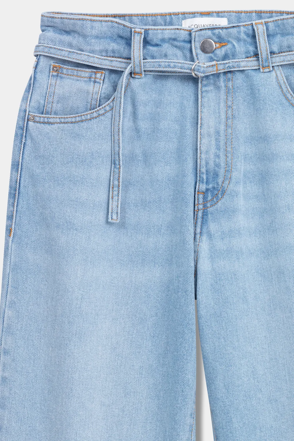 Acquaverde Bronx Used Bleached jeans mom vita alta