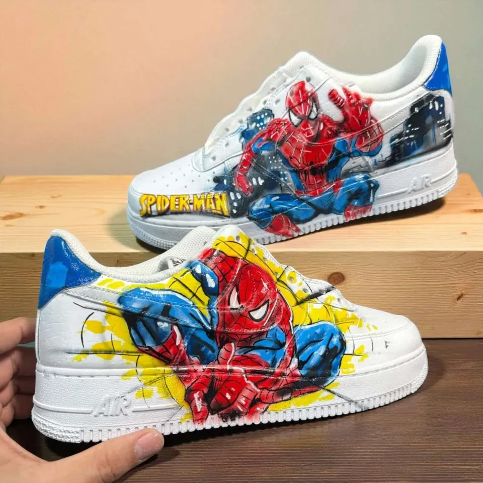 Never Say Never Nike Air Force 1 Spiderman scarpe dipinte a mano