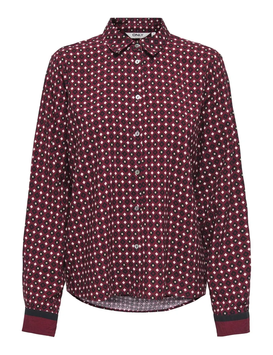 ONLY Onlveda Border camicia manica lunga nera XS