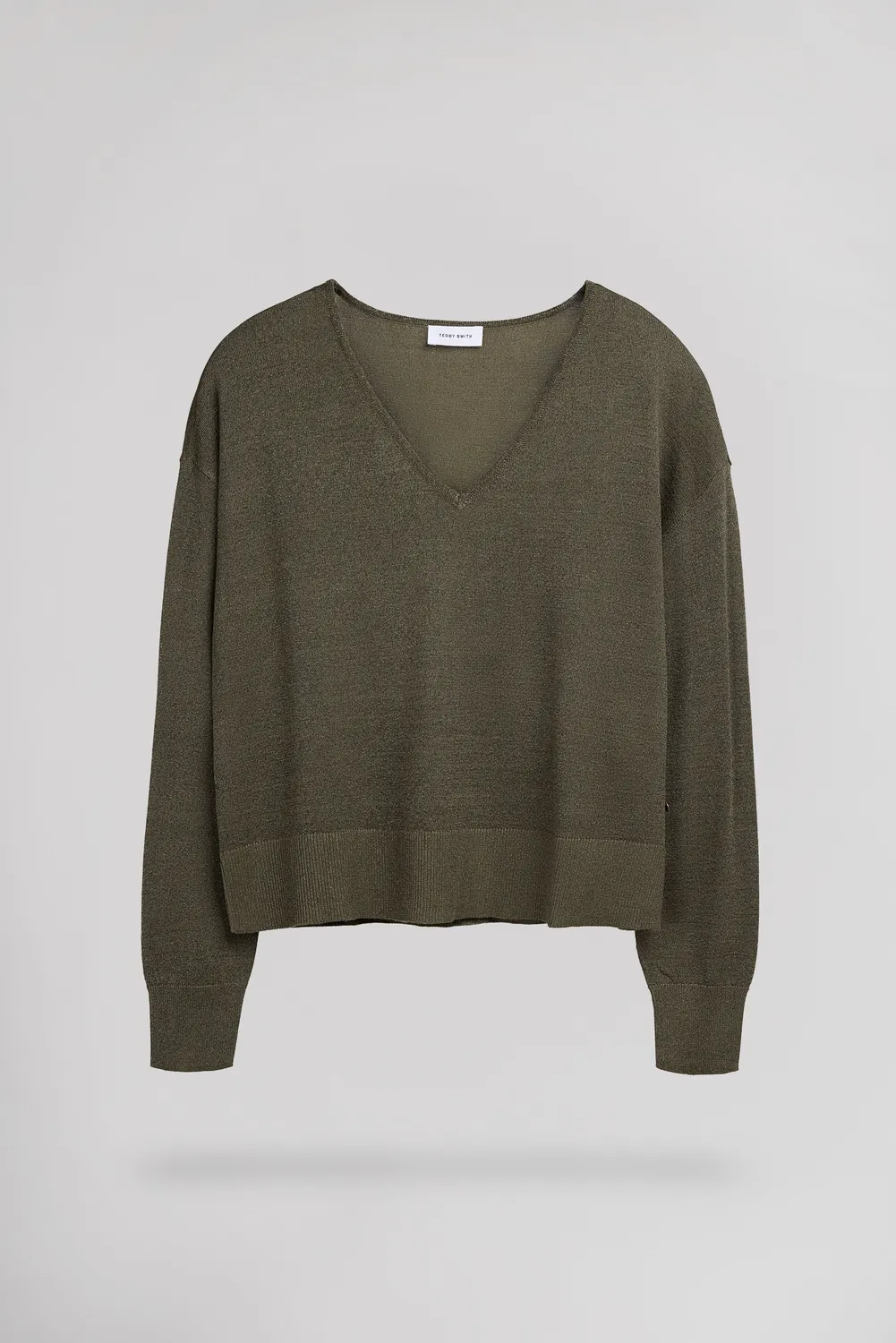 Teddy Smith P-Lizie pull donna kaki lurex scollo V