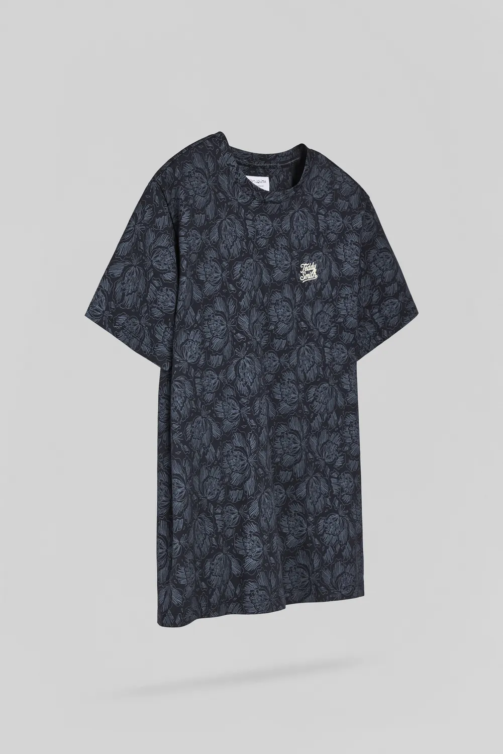 Teddy Smith T-Areski MC T-Shirt Uomo Navy Floreale Cotone