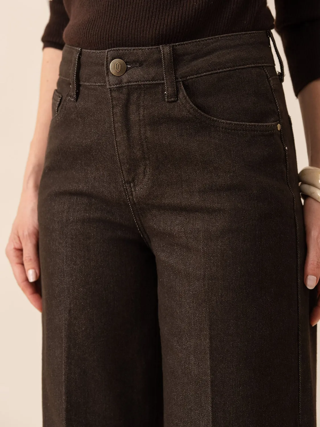 Oraije Vienna jeans wide brut cioccolato