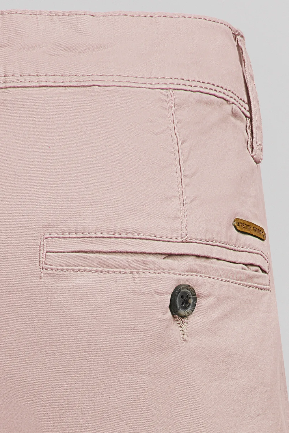 Teddy Smith Chino bermuda rosa pastel cotone elasticizzato