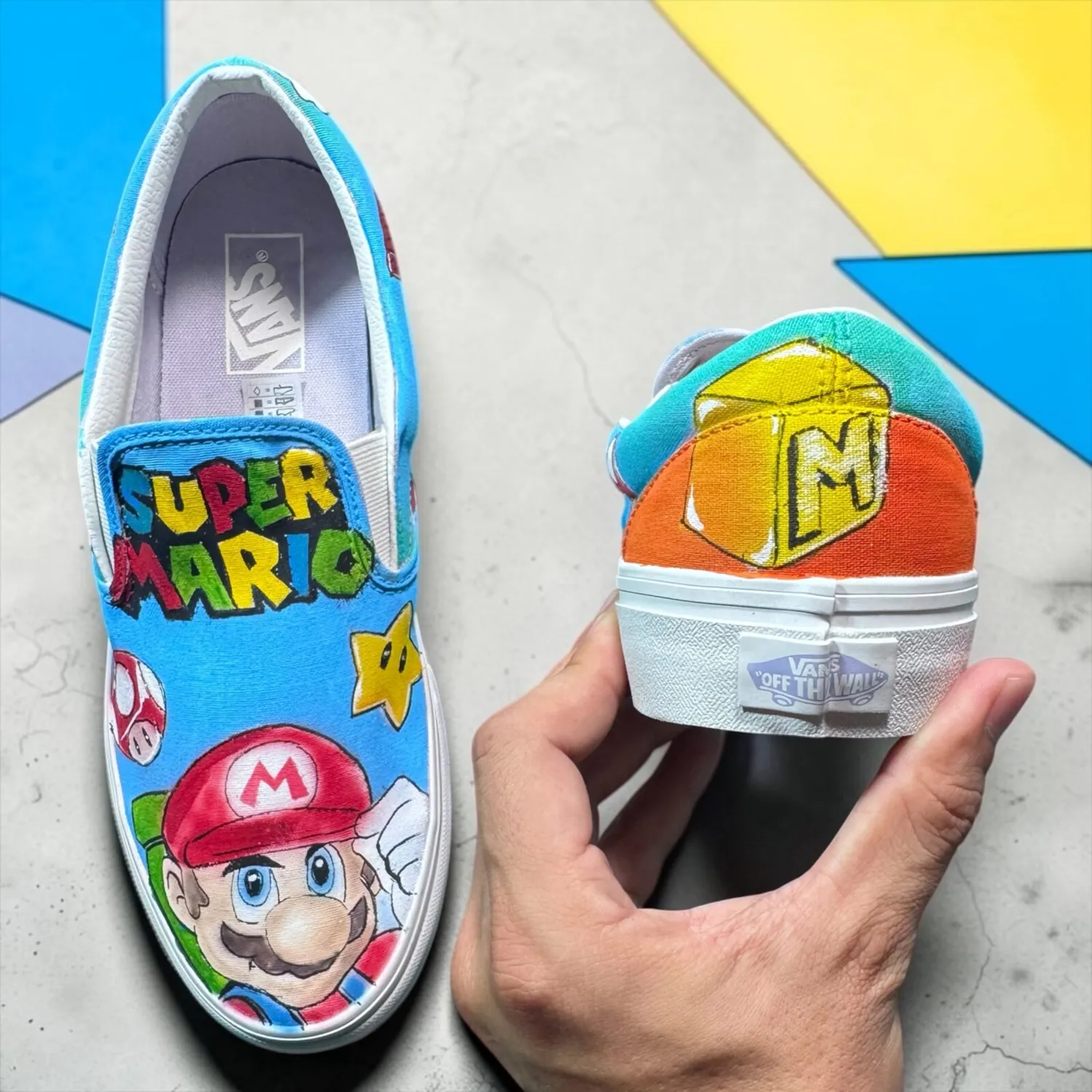 Vans Slip-On Super Mario Bros scarpe dipinte a mano