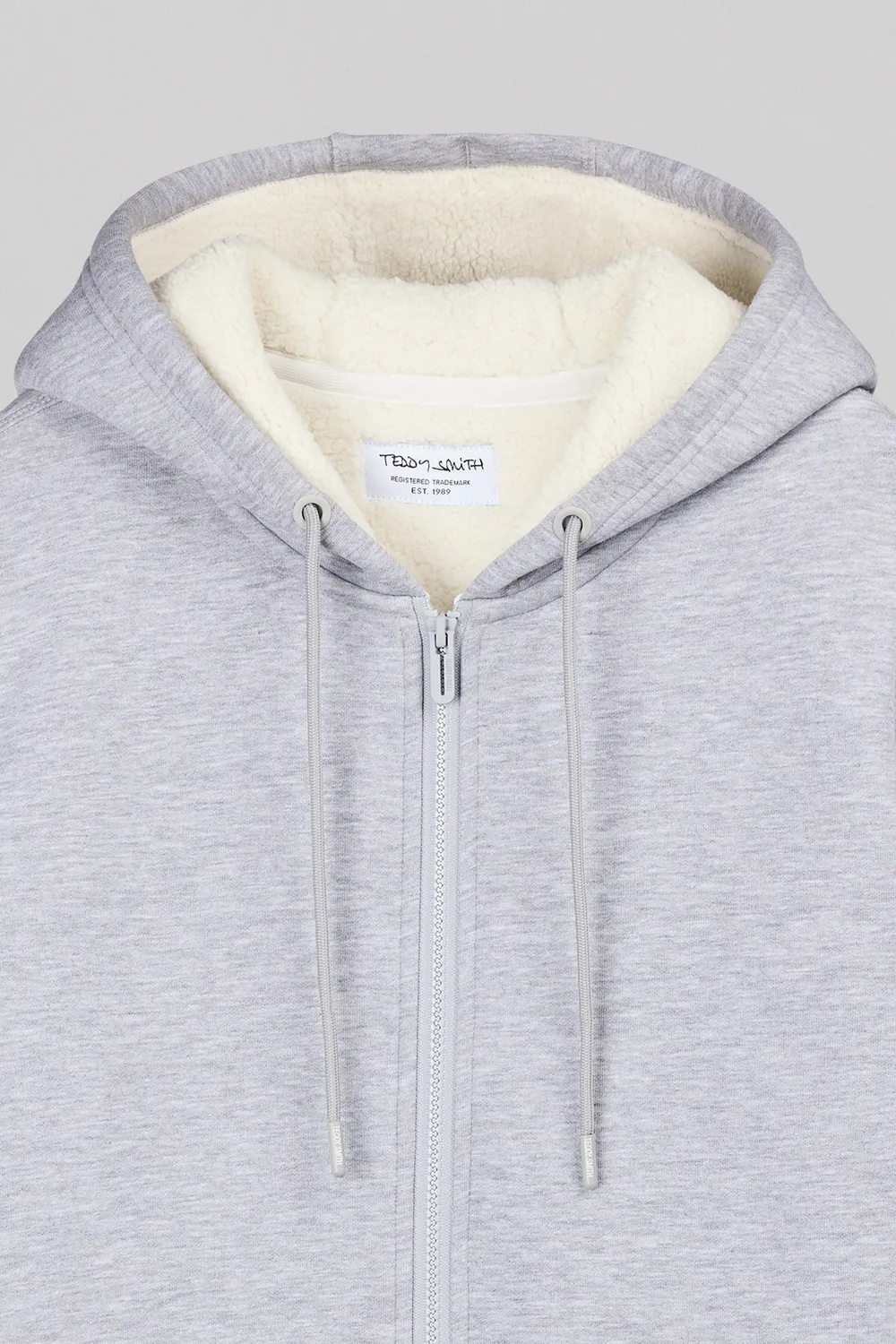 Teddy Smith G-Ony Hoody Zip gilet sherpa grigio uomo