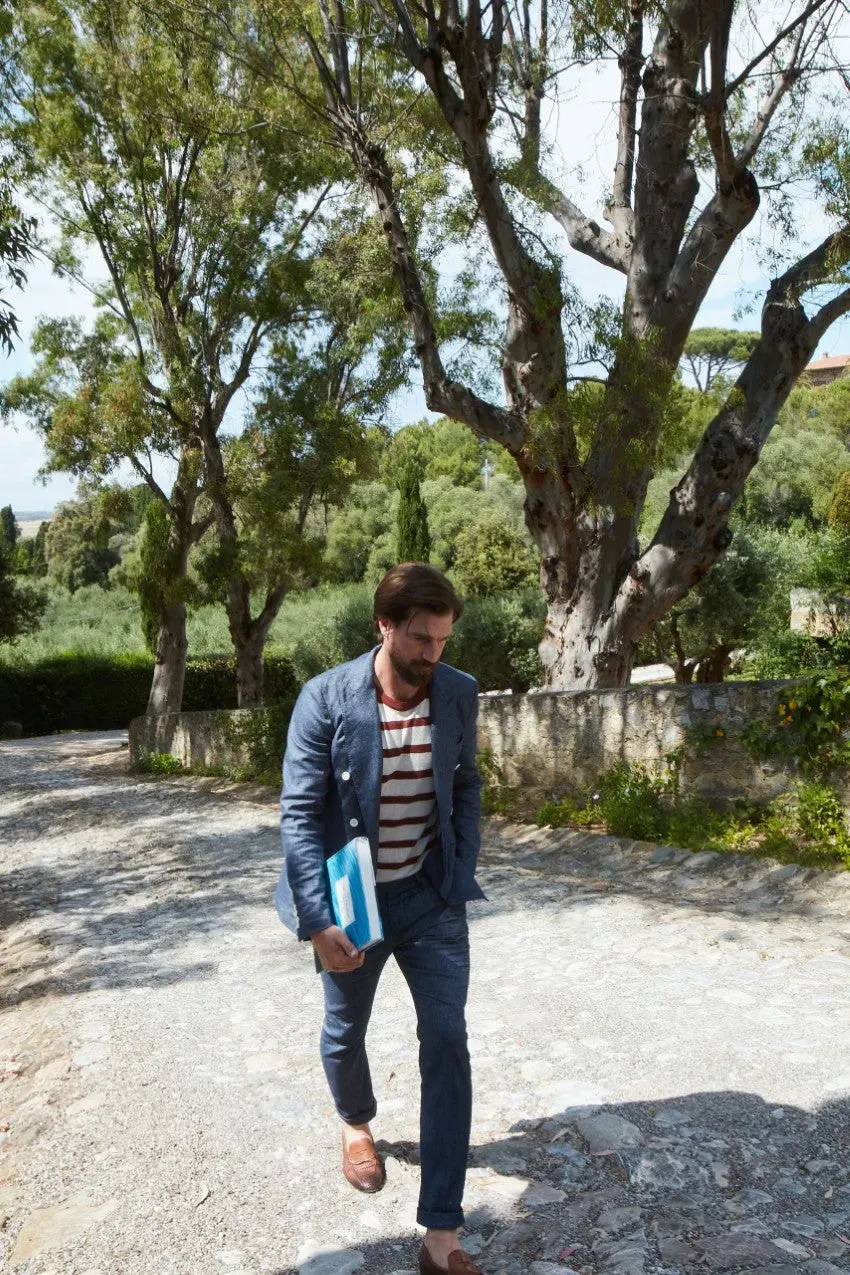 Mason's Milano pantalone chino denim blu extra slim
