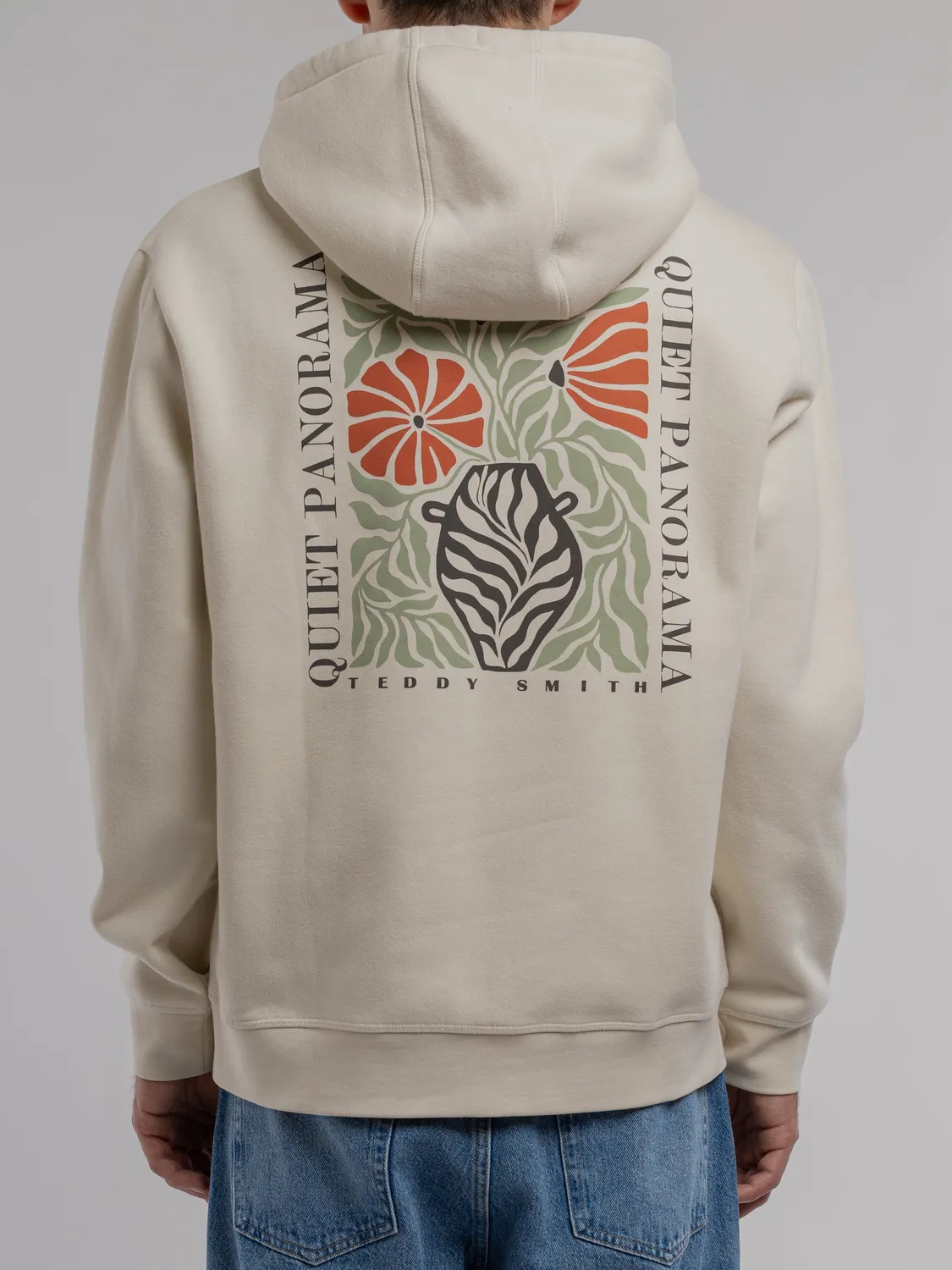 Teddy Smith S-Panorama Hood felpa cappuccio crema garzata