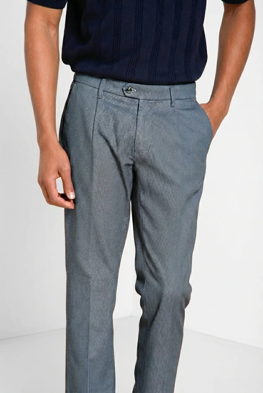 Mason's Torino 1 Pinces Flex chino celeste slim