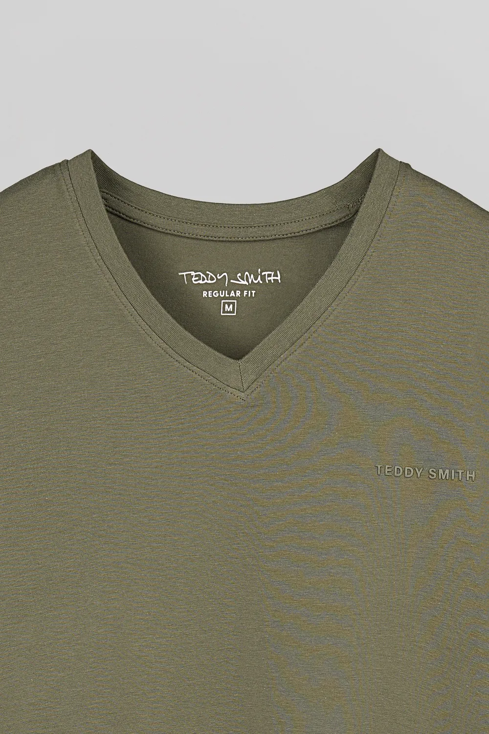 Teddy Smith Tawax 2 MC t-shirt kaki scollo a V uomo
